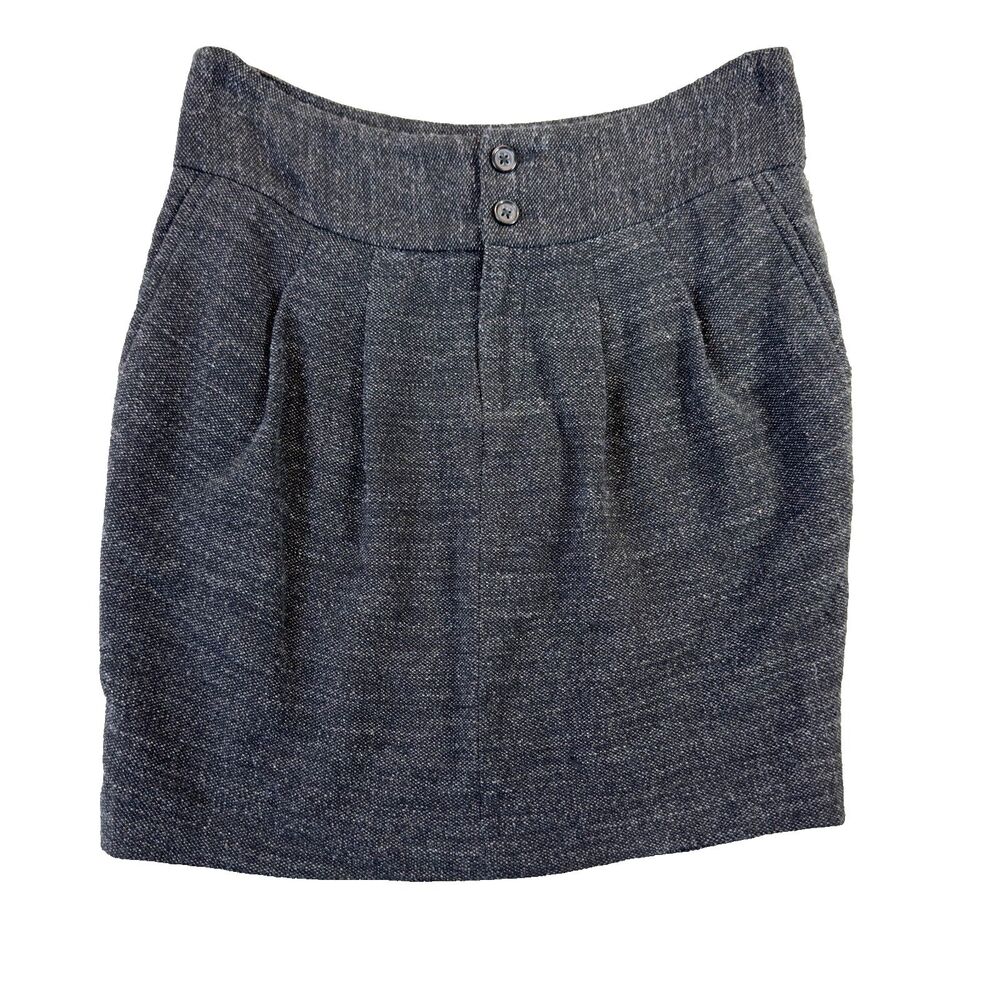 Banana Republic Skirt Womens 0 Gray Wool Mini Preppy Office Interview Outfit Y2K